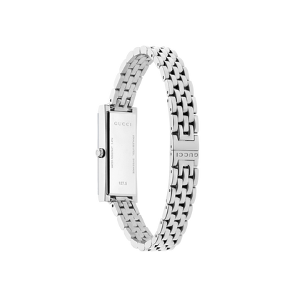 Gucci G-Frame Pink Diamond Set Dial Stainless Steel Womens Quartz Watch YA127516