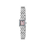 Gucci G-Frame Pink Diamond Set Dial Stainless Steel Womens Quartz Watch YA128539