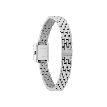 Gucci G-Frame Pink Diamond Set Dial Stainless Steel Womens Quartz Watch YA128539
