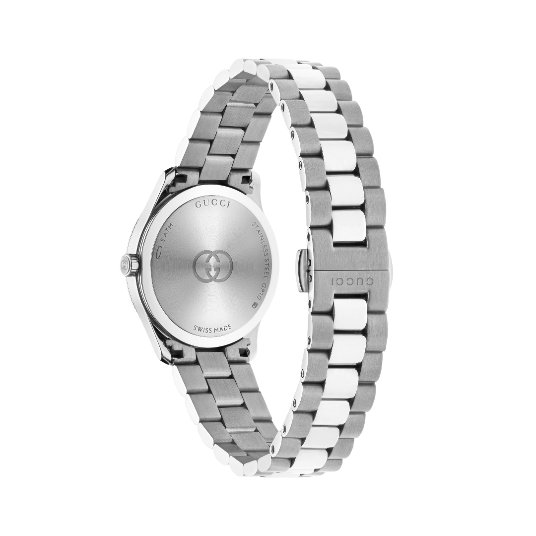 Gucci G-Timeless Burgundy Dial Stainless Steel Womens Quartz Watch YA1265069