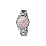 Gucci G-Timeless Pink Mother of Pearl Diamond Set Dial Stainless Steel Womens Quartz Watch YA1265062