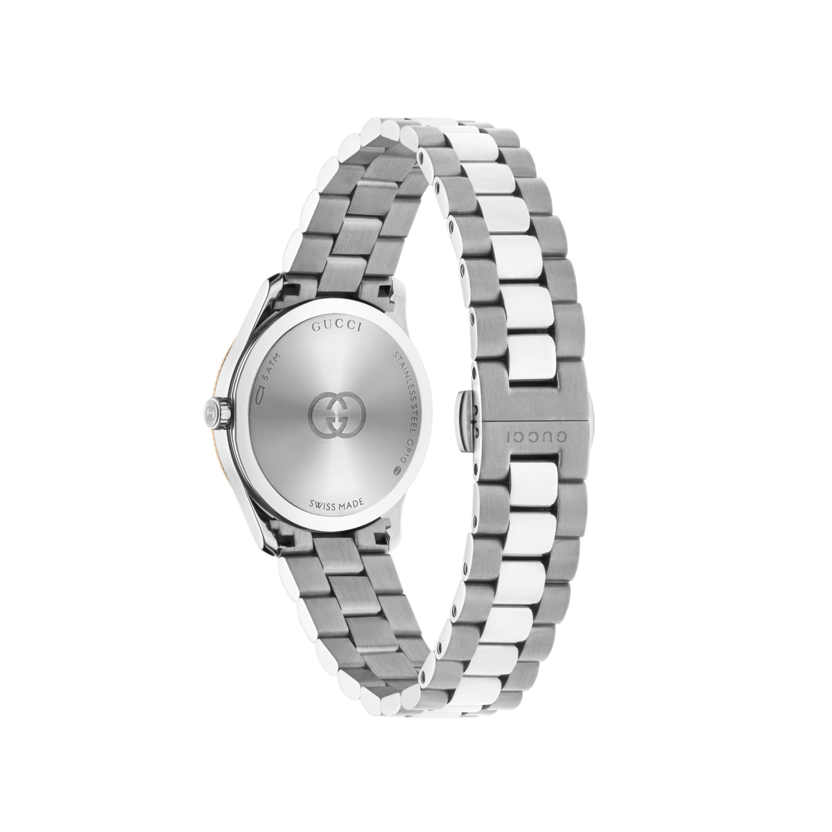 Gucci G-Timeless Silver Dial Rose Gold Two Tone Womens Quartz Watch YA1265070
