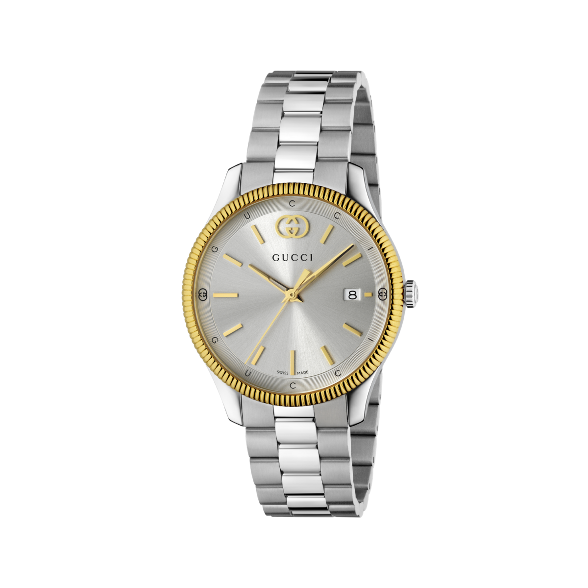Gucci G-Timeless Silver Dial Two Tone Mens Quartz Watch YA1264233