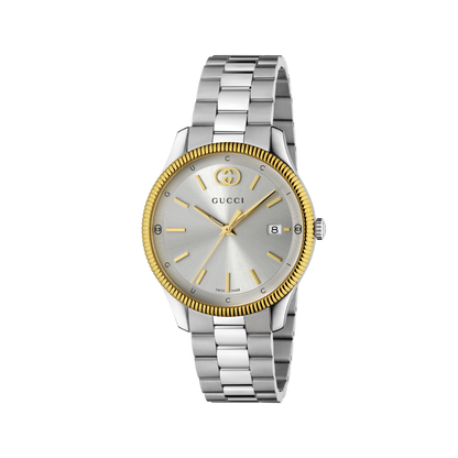 Gucci G-Timeless Silver Dial Two Tone Mens Quartz Watch YA1264233