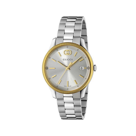 Gucci G-Timeless Silver Dial Two Tone Mens Quartz Watch YA1264233