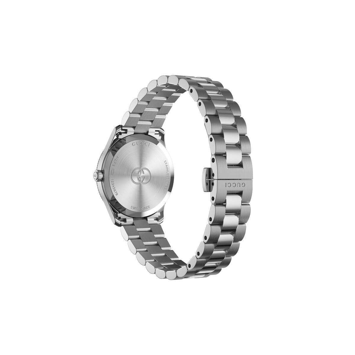 Gucci G-Timeless Mother of Pearl Diamond Set Dial Stainless Steel Womens Quartz Watch YA1265064