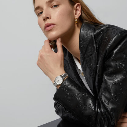 Gucci G-Timeless Mother of Pearl Diamond Set Dial Stainless Steel Womens Quartz Watch YA1265064