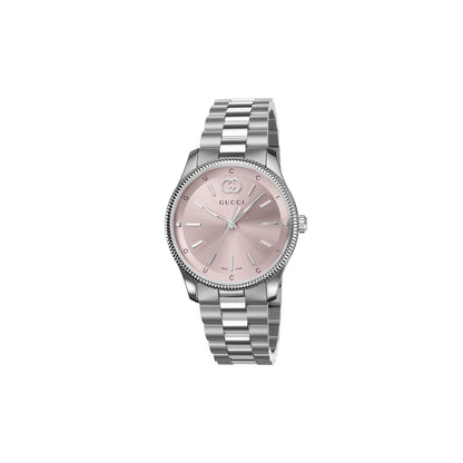 Gucci G-Timeless Pink Dial Stainless Steel Womens Quartz Watch YA1265061