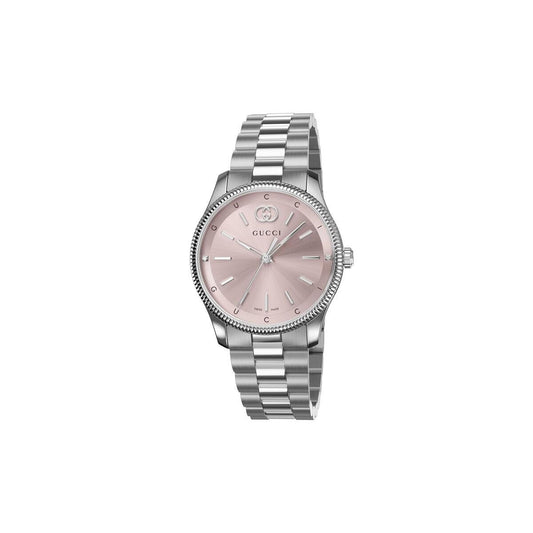Gucci G-Timeless Pink Dial Stainless Steel Womens Quartz Watch YA1265061
