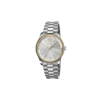 Gucci G-Timeless Silver Dial Two Tone Womens Quartz Watch YA1265063