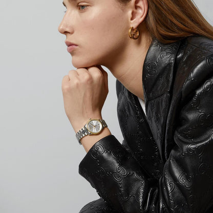 Gucci G-Timeless Silver Dial Two Tone Womens Quartz Watch YA1265063