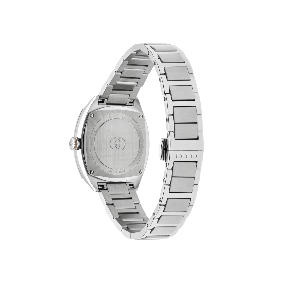 Gucci Interlocking Black Dial Stainless Steel Womens Quartz Watch YA142513