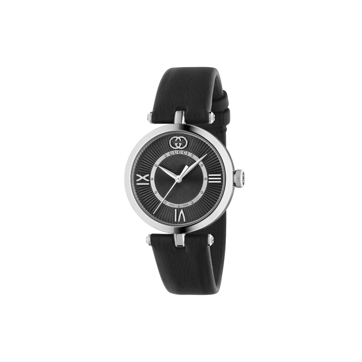 Gucci Model 2000 Black Dial Stainless Steel Ladies Quartz Watch YA167505