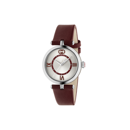 Gucci Model 2000 Red Dial Stainless Steel Ladies Quartz Watch YA167508