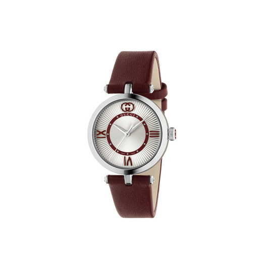 Gucci Model 2000 Red Dial Stainless Steel Ladies Quartz Watch YA167508