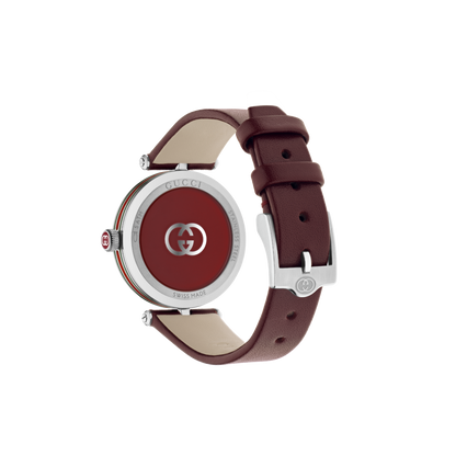Gucci Model 2000 Red Dial Stainless Steel Ladies Quartz Watch YA167508