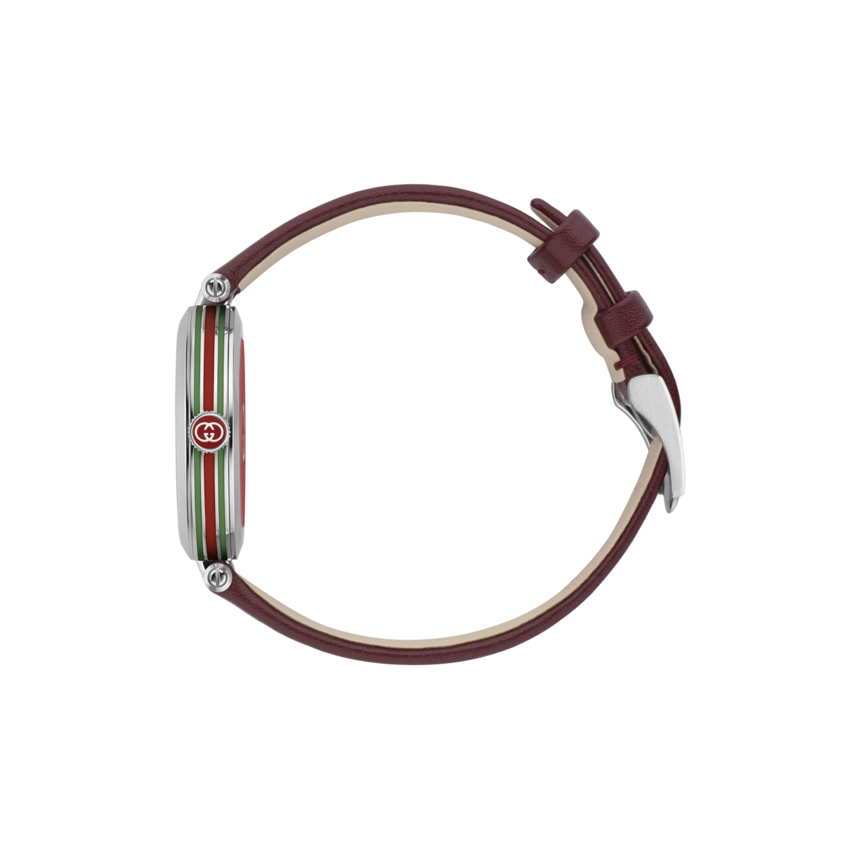 Gucci Model 2000 Red Dial Stainless Steel Ladies Quartz Watch YA167508
