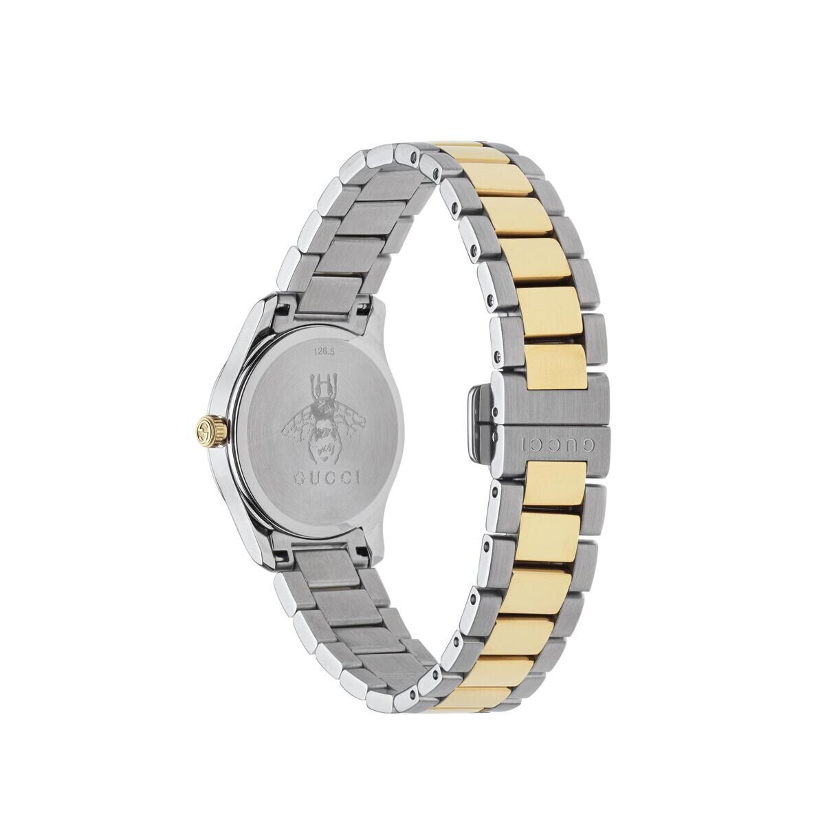 Gucci G-Timeless Feline Silver Dial Two Tone Womens Quartz Watch YA1265016