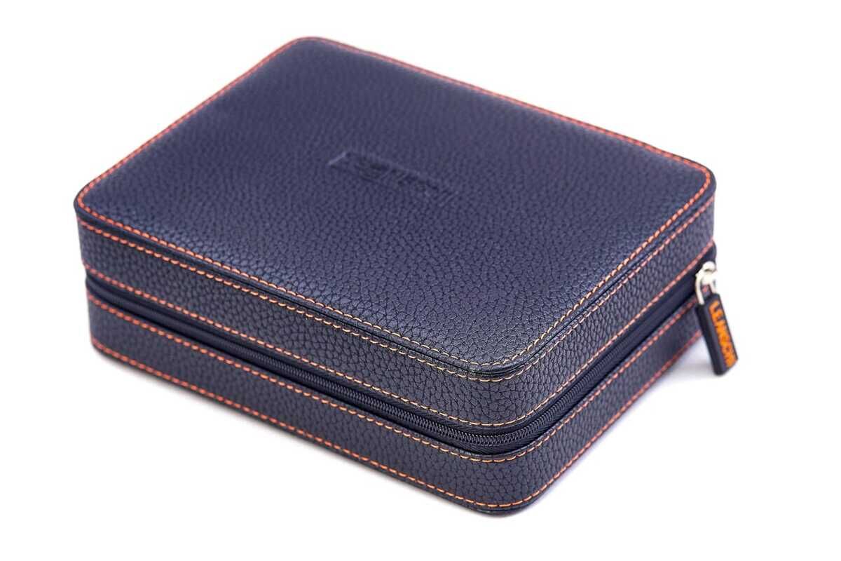 LEANSCHI Black 4 Watch Travel/Storage Zip Pouch Case