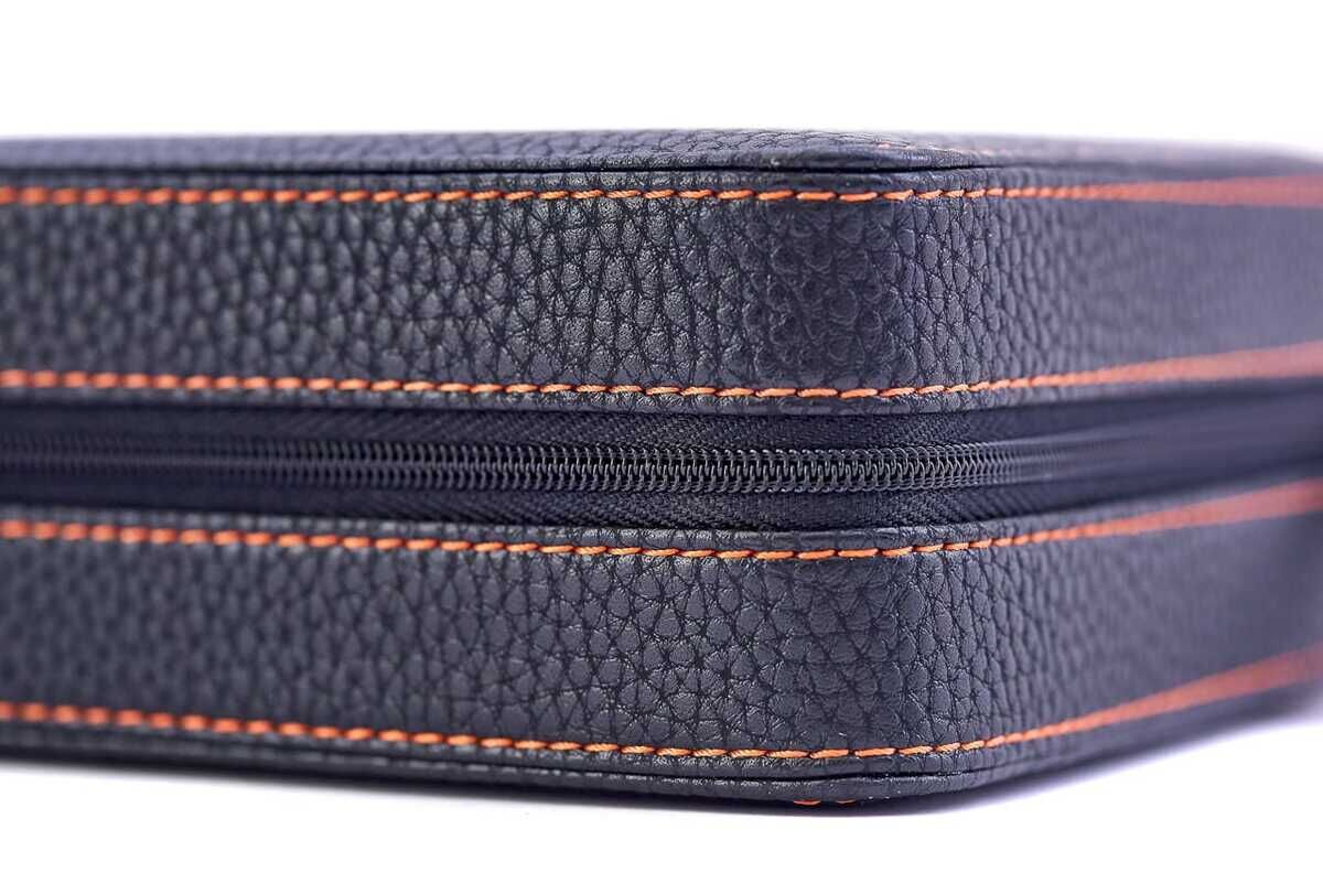 LEANSCHI Black 4 Watch Travel/Storage Zip Pouch Case