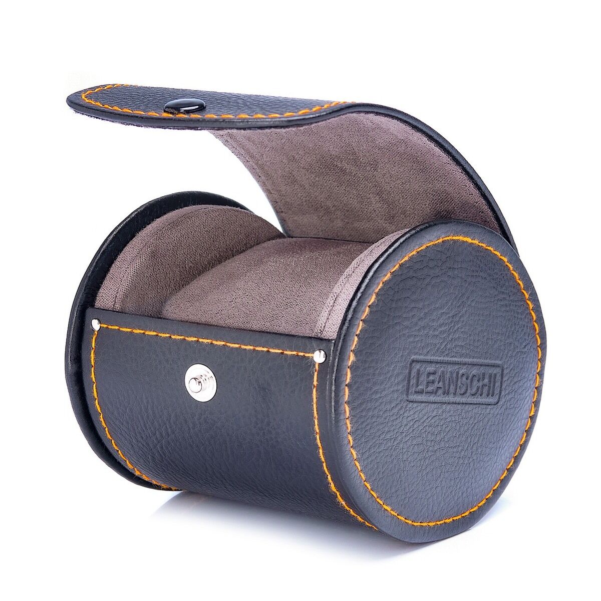 LEANSCHI Black Single Watch Travel/Storage Roll Case