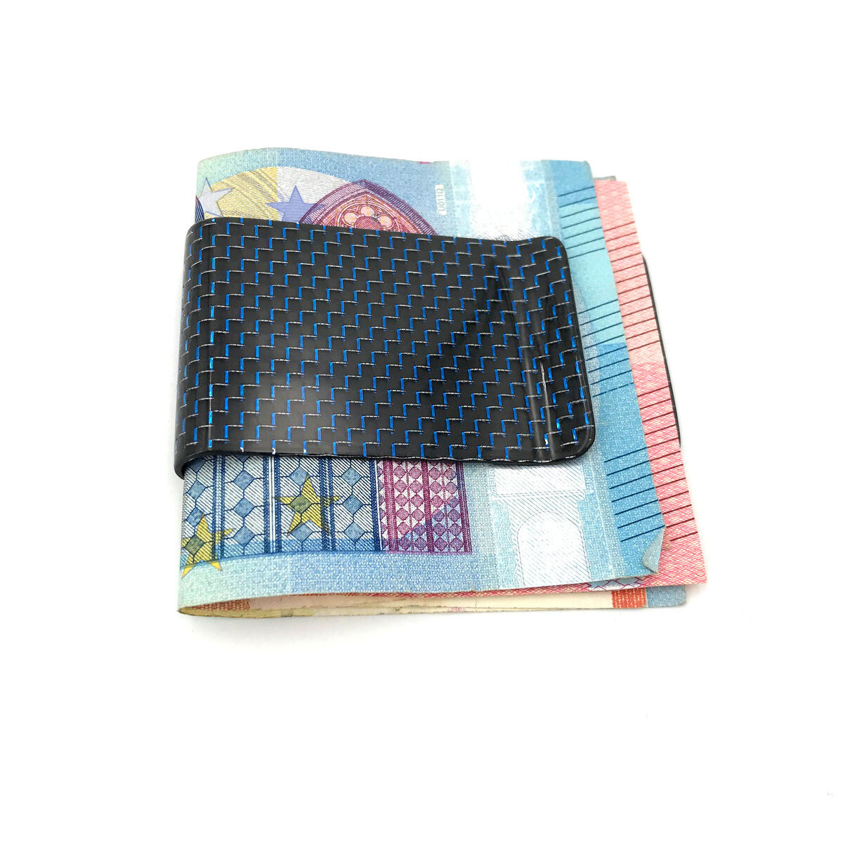 LEANSCHI Blue Carbon Fibre Money Clip
