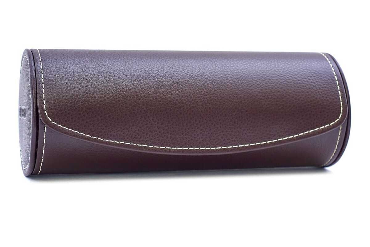 LEANSCHI Brown 3 - 4 Watch Travel/Storage Roll Case