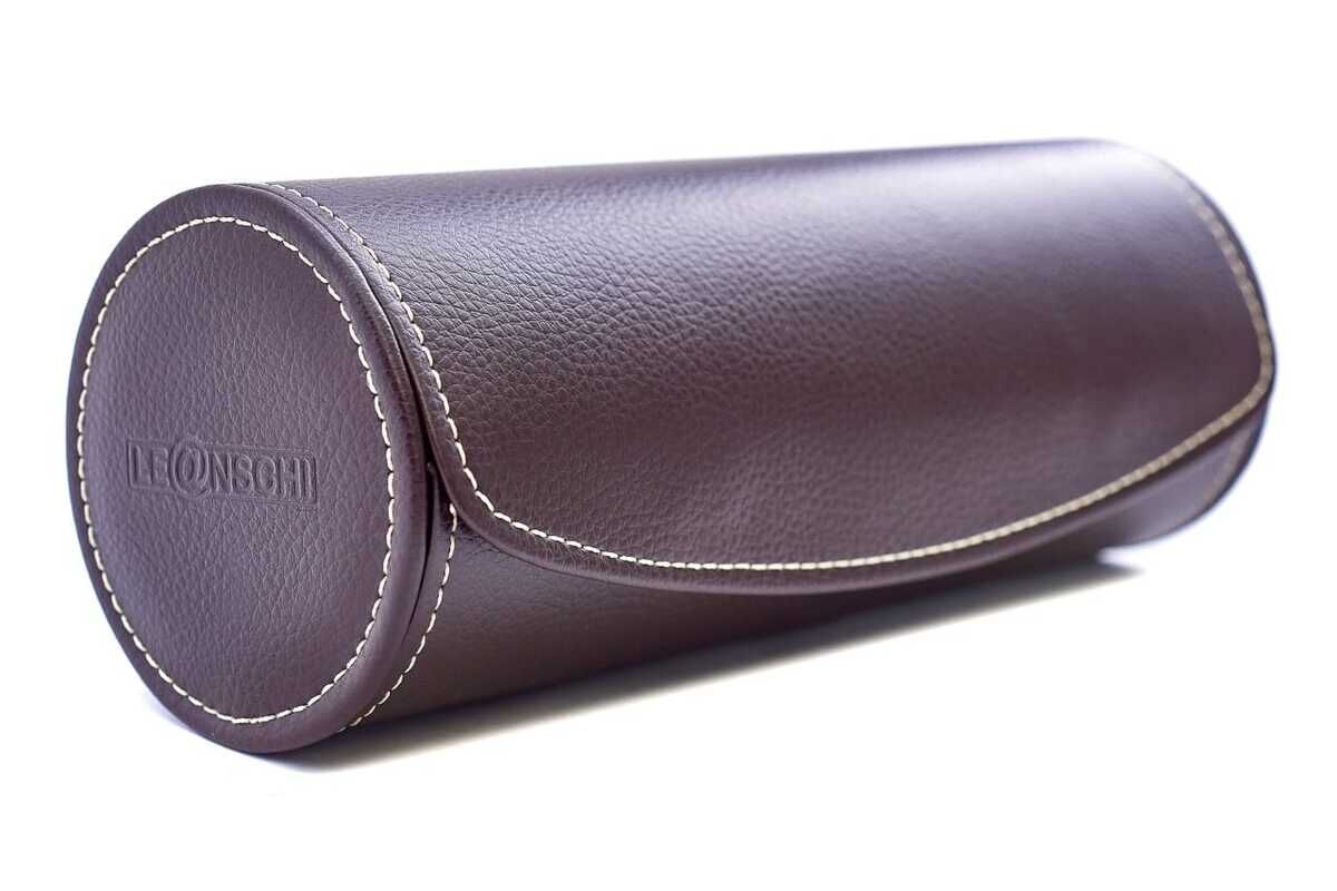 LEANSCHI Brown 3 - 4 Watch Travel/Storage Roll Case
