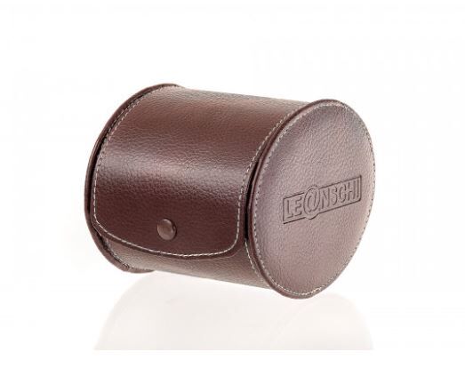 LEANSCHI Brown Single Watch Travel/Storage Roll Case