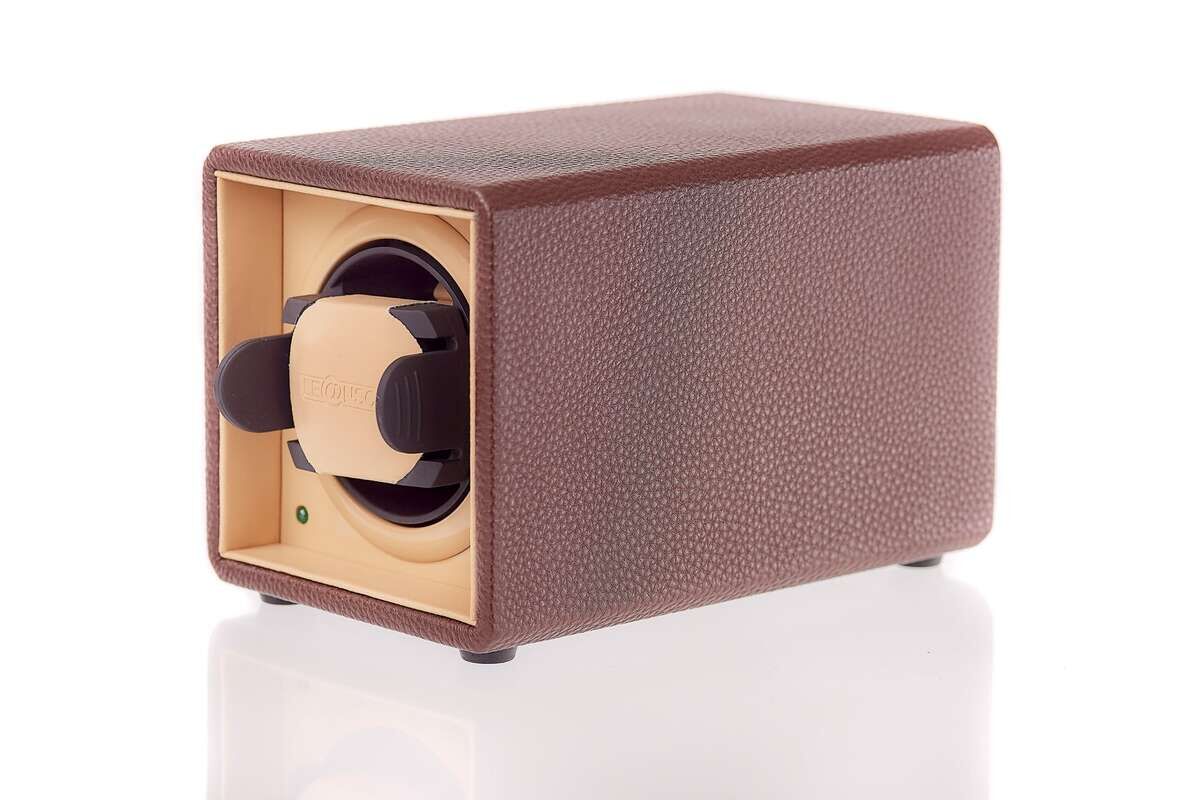 LEANSCHI Chocolate Brown Single Winder Watch Winding Box WS01-CHOC