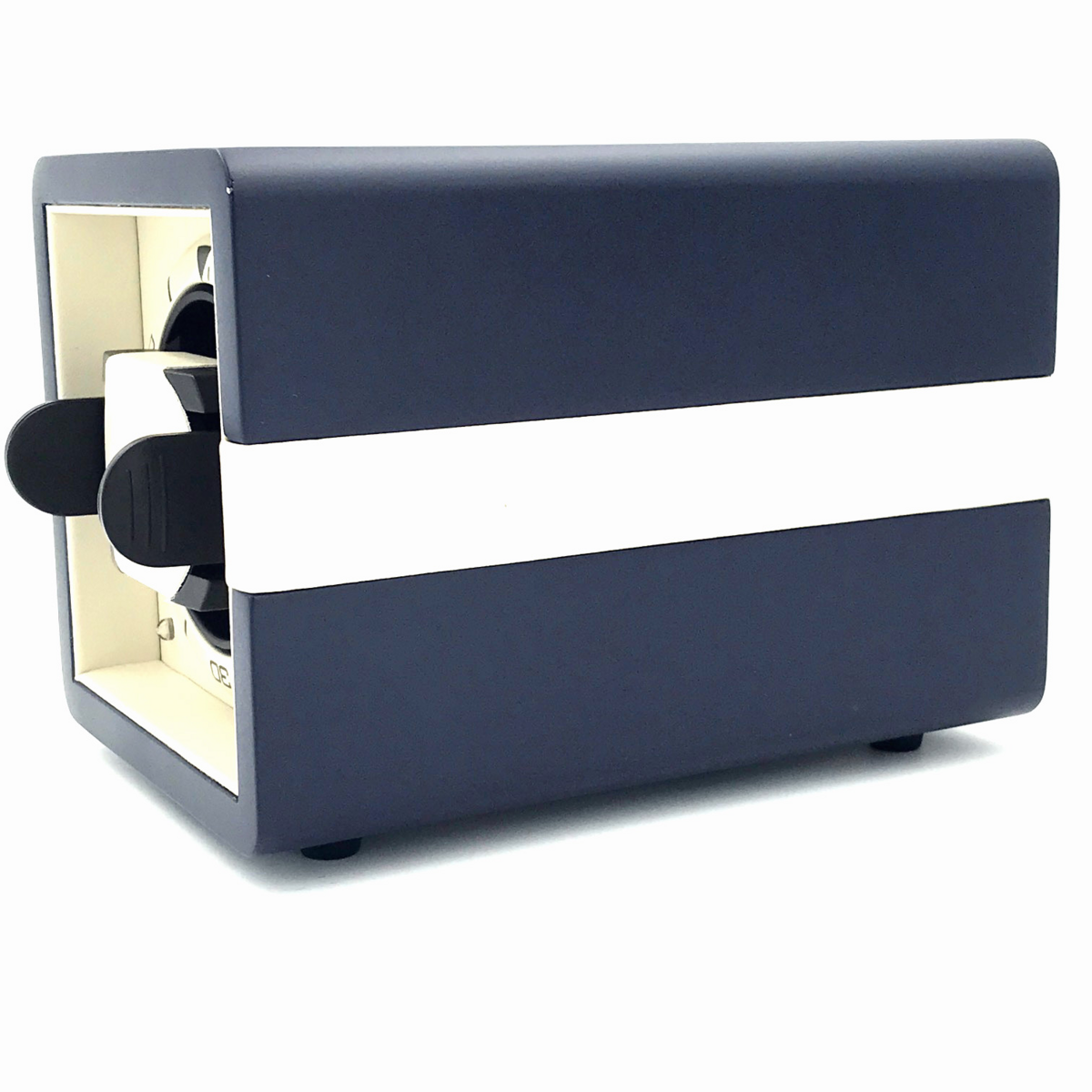 LEANSCHI Matt Blue & Beige Single Winder Watch Winding Box WS01-BLUE