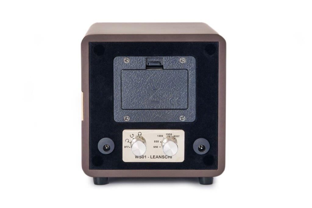 LEANSCHI Matt Brown & Ivory Wood Single Winder Watch Winding Box WS01-IVO2