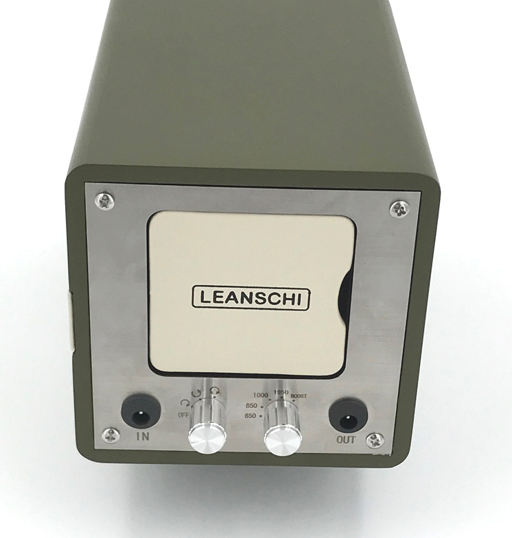 LEANSCHI Matt Khaki Green & Cream Single Winder Watch Winding Box WS01-GREE