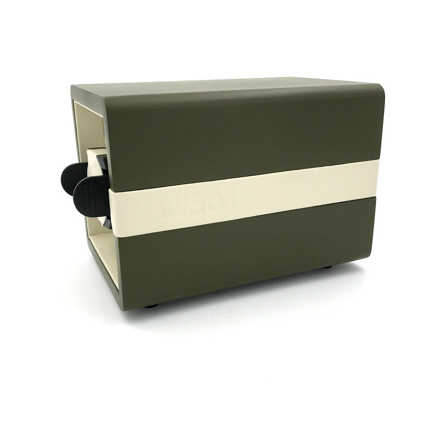 LEANSCHI Matt Khaki Green & Cream Single Winder Watch Winding Box WS01-GREE