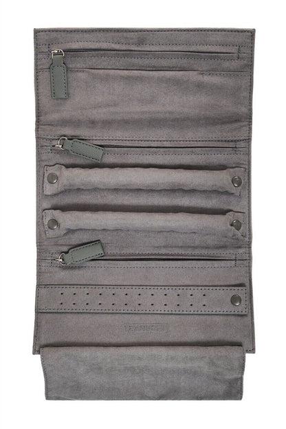 LEANSCHI Mouse Grey Jewellery Roll Travel Pouch Case