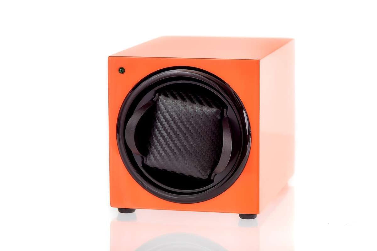 LEANSCHI Orange Single Winder XL Watch Winding Box WWXL-1ORG