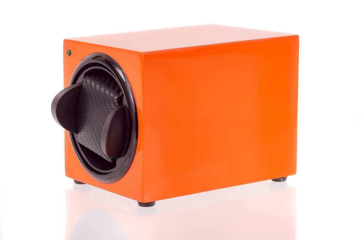 LEANSCHI Orange Single Winder XL Watch Winding Box WWXL-1ORG