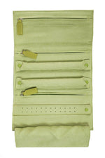 LEANSCHI Pistachio Green Jewellery Roll Travel Pouch Case