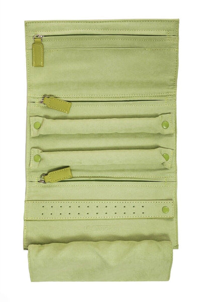LEANSCHI Pistachio Green Jewellery Roll Travel Pouch Case