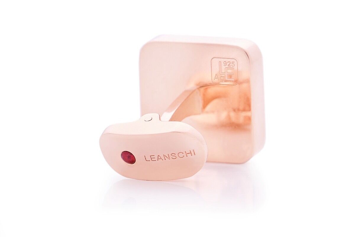 LEANSCHI Rose Gold-Plated Sterling Silver & Mother of Pearl T-Bar Cufflinks