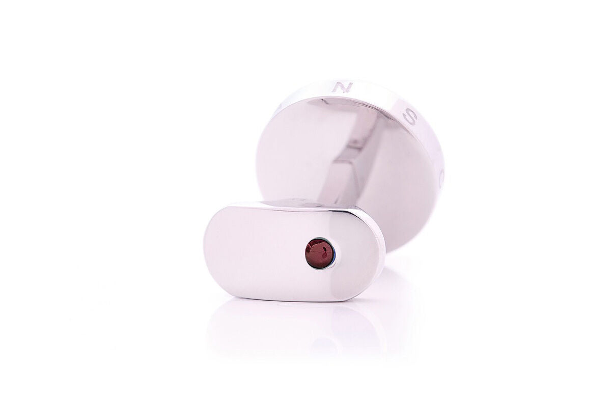 LEANSCHI Stainless Steel Azur Black Carbon T-Bar Cufflinks