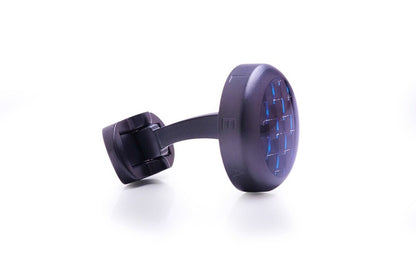 LEANSCHI Stealth DLC Stainless Steel Blue & Black Carbon Fibre T-Bar Cufflinks