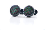 LEANSCHI Stealth DLC Stainless Steel  Carbon Fibre T-Bar Cufflinks