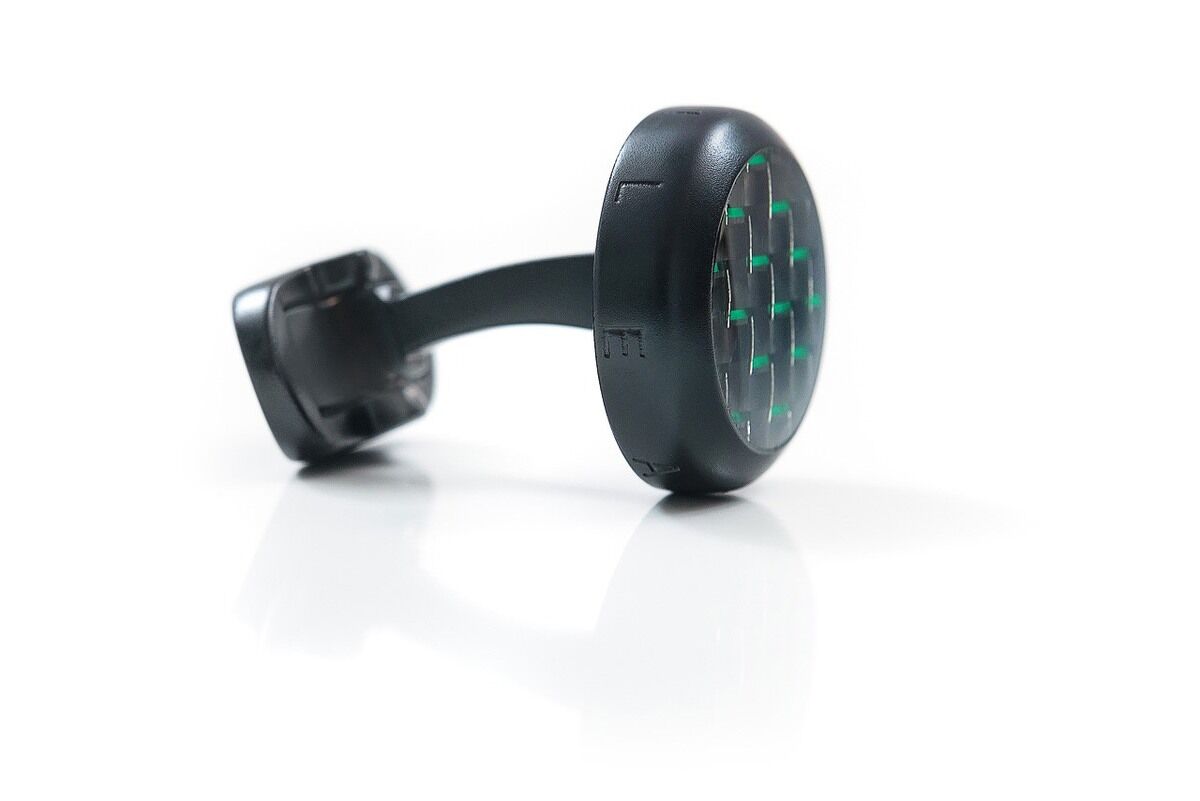 LEANSCHI Stealth DLC Stainless Steel Green & Black Carbon Fibre T-Bar Cufflinks