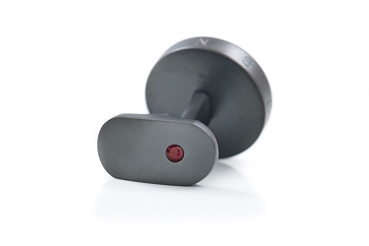 LEANSCHI Stealth DLC Stainless Steel Red & Black Carbon Fibre T-Bar Cufflinks