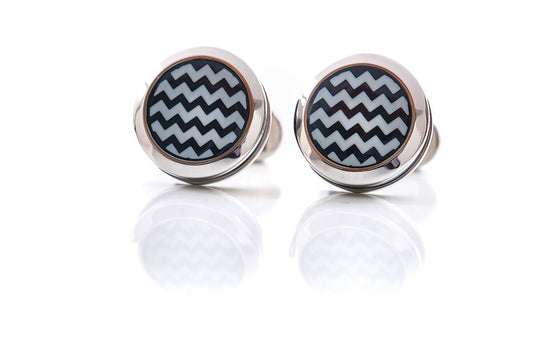 LEANSCHI Sterling Silver T-Bar Cufflinks AN HOMAGE TO OTTO W. (VIENNA 1900)