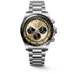 Longines Conquest Gold & Black Dial Stainless Steel Mens Chronograph Watch L38354326
