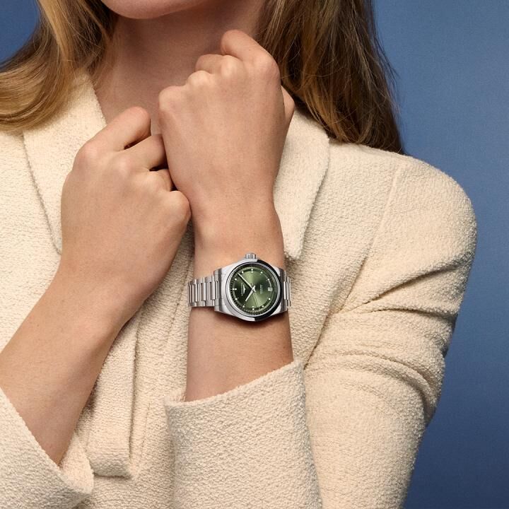 Longines Conquest Green Diamond Set Dial Stainless Steel Womens Watch L34304076