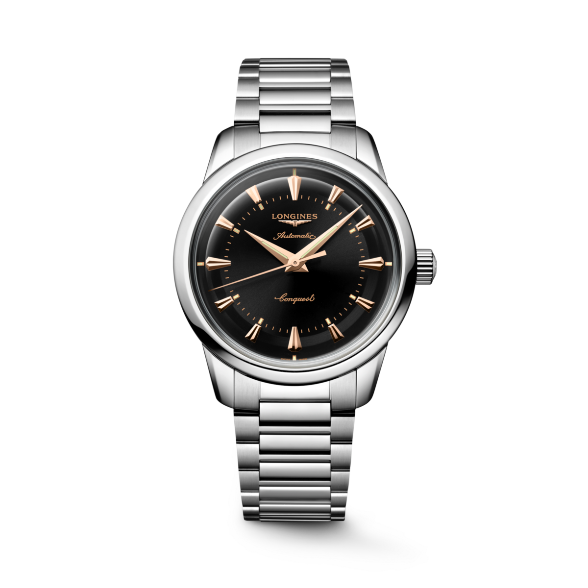 Longines Conquest Heritage Black Dial Stainless Steel Mens Watch L16494526