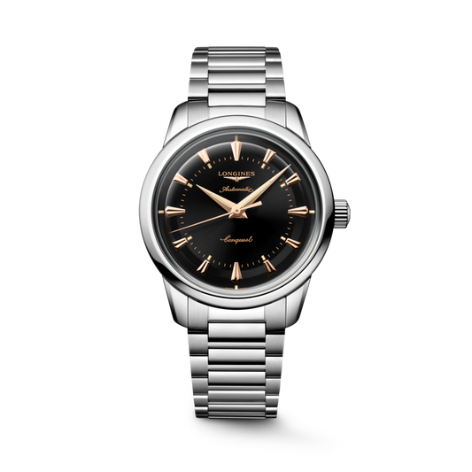 Longines Conquest Heritage Black Dial Stainless Steel Mens Watch L16494526